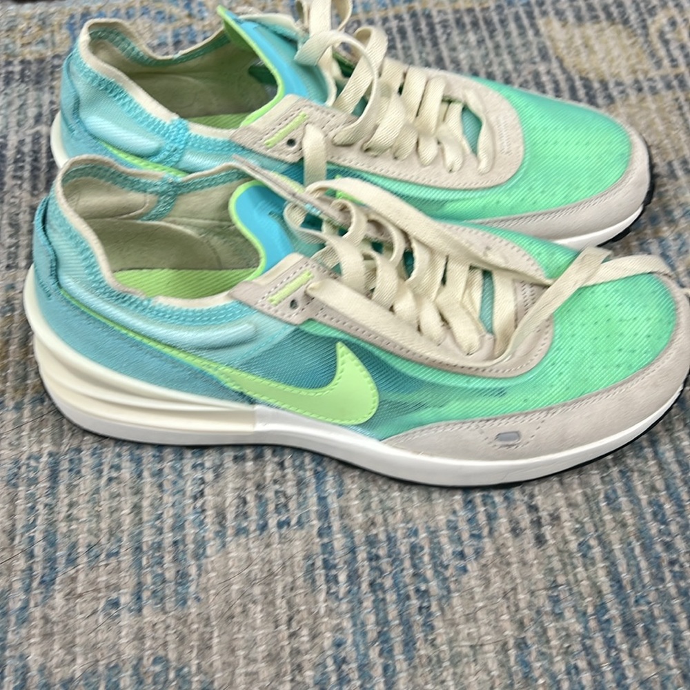 Nike women’s Waffle Ones sold out color 'Bleached Aqua Lime Glow' size6.5 - Picture 7 of 12